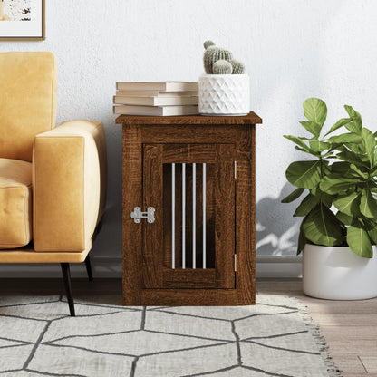 Jaula Para Perros Madera De Ingeniería Roble Marrón