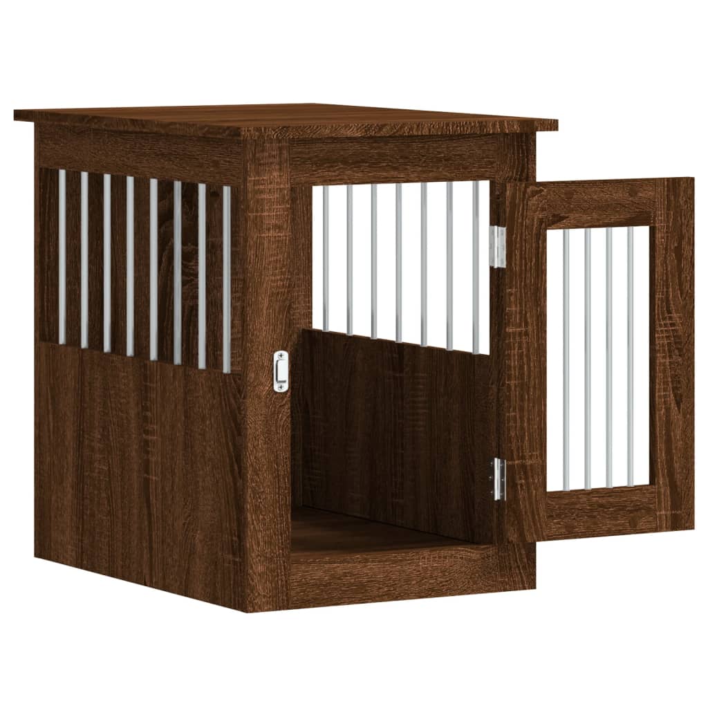 Jaula Para Perros Madera De Ingeniería Roble Marrón