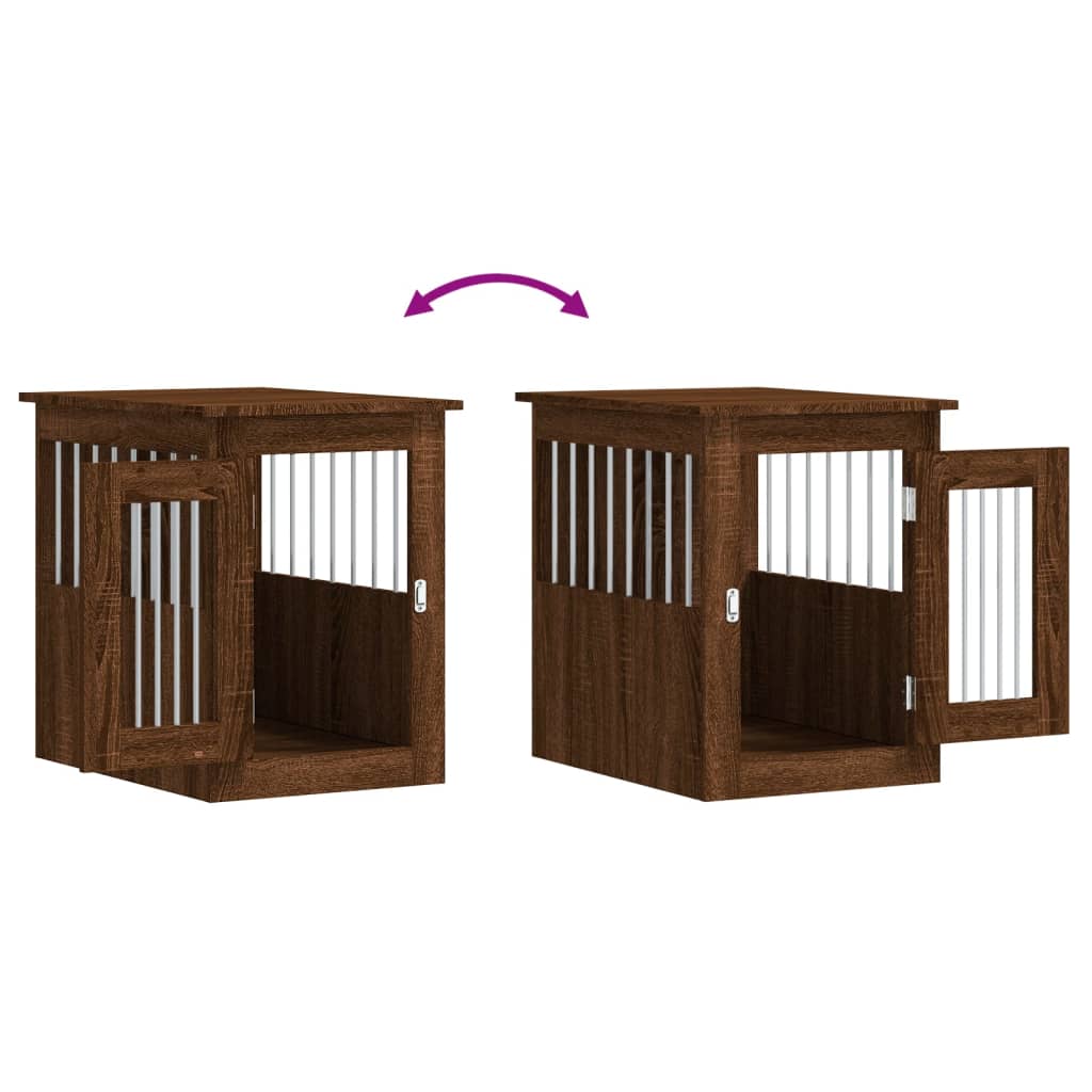Jaula Para Perros Madera De Ingeniería Roble Marrón
