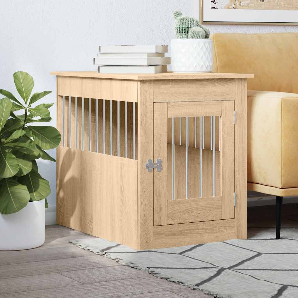Jaula Para Perros Madera De Ingeniería Roble Marrón
