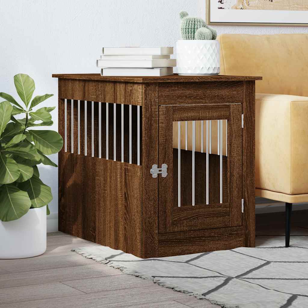 Jaula Para Perros Madera De Ingeniería Roble Marrón