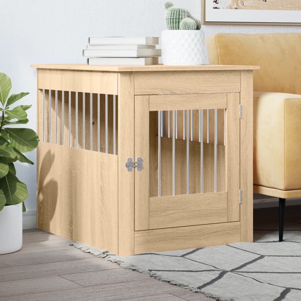 Jaula Para Perros Madera De Ingeniería Roble Marrón