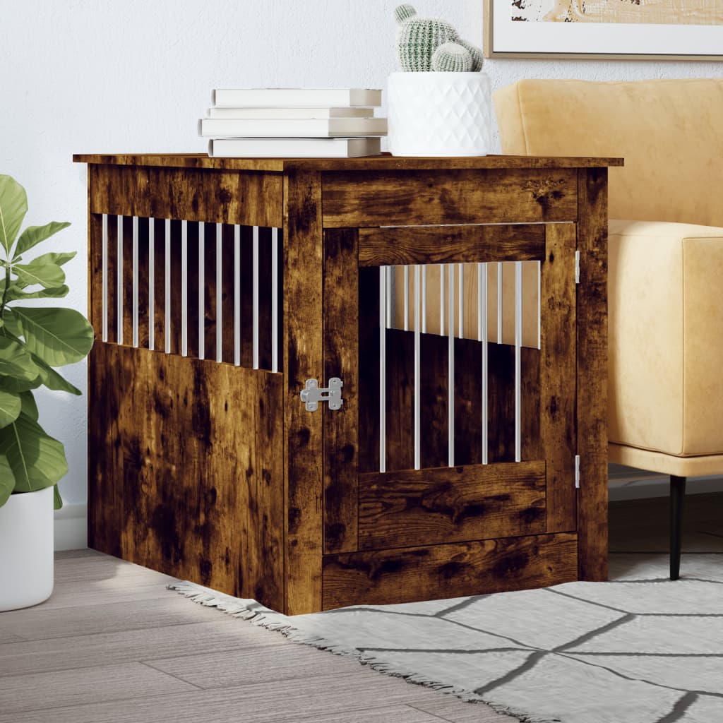 Jaula Para Perros Madera De Ingeniería Roble Marrón