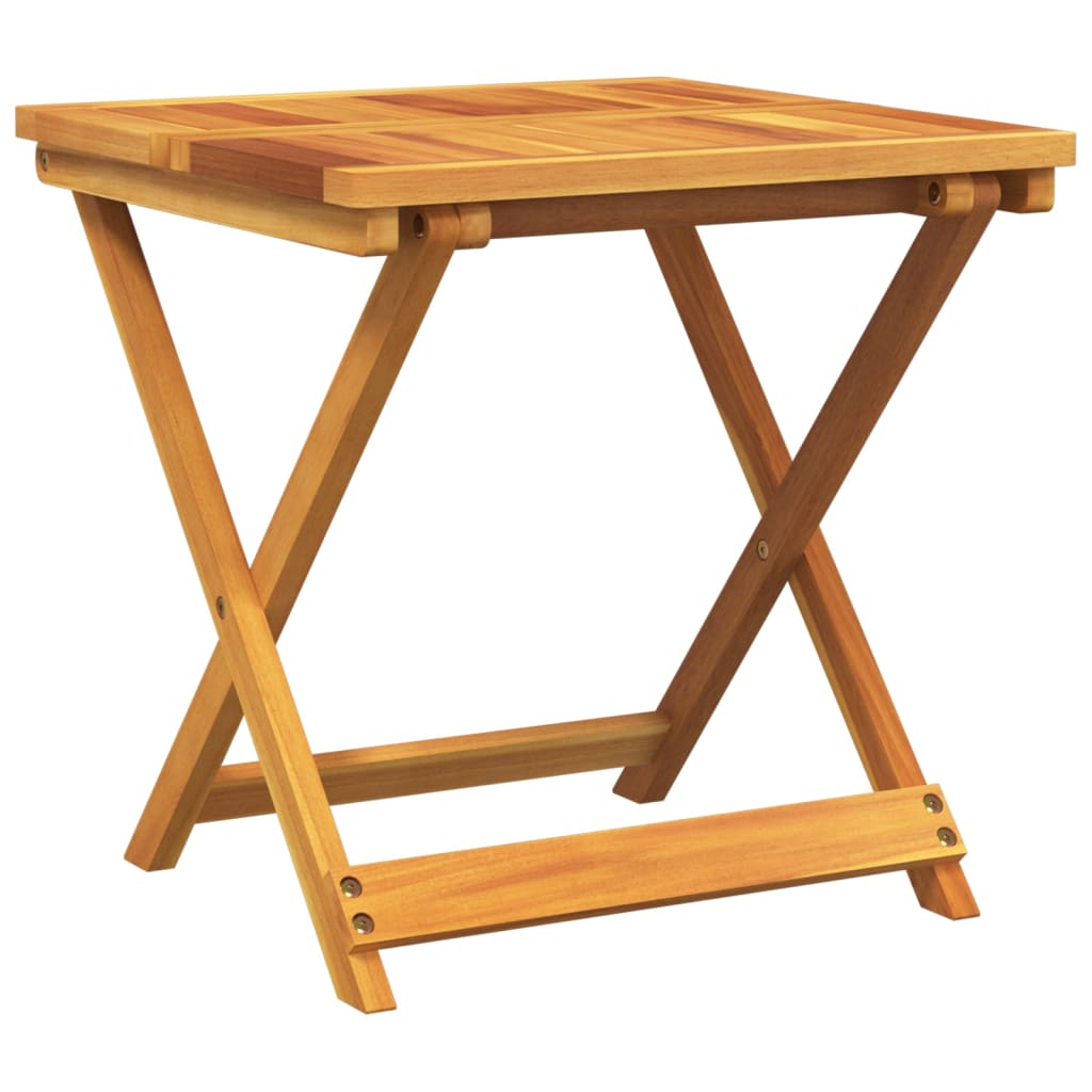 Mesa De Jardín Plegable Madera Maciza De Acacia