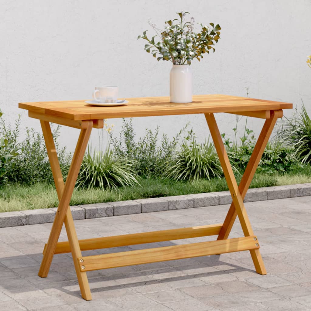 Mesa De Jardín Plegable Madera Maciza De Acacia