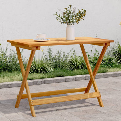 Mesa De Jardín Plegable Madera Maciza De Acacia