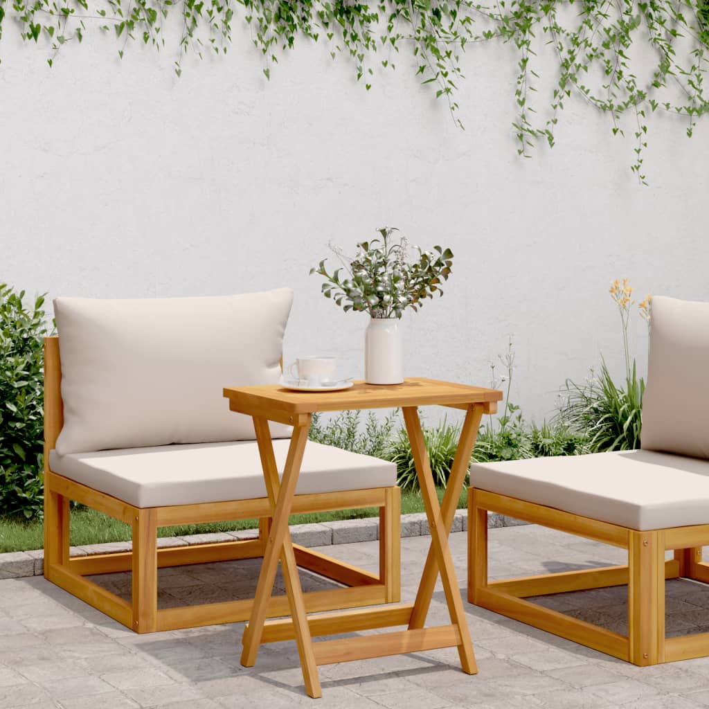 Mesa De Jardín Plegable Madera Maciza De Acacia 50X36X60 Cm