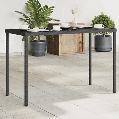 Mesa De Jardín Superficie De Vidrio Ratán Pe 115X54X74 Cm