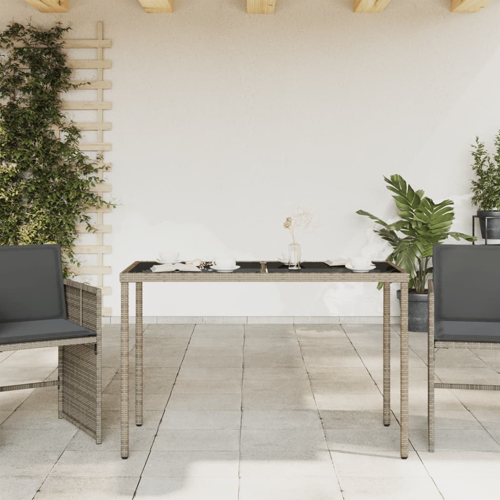 Mesa De Jardín Superficie De Vidrio Ratán Pe 115X54X74 Cm