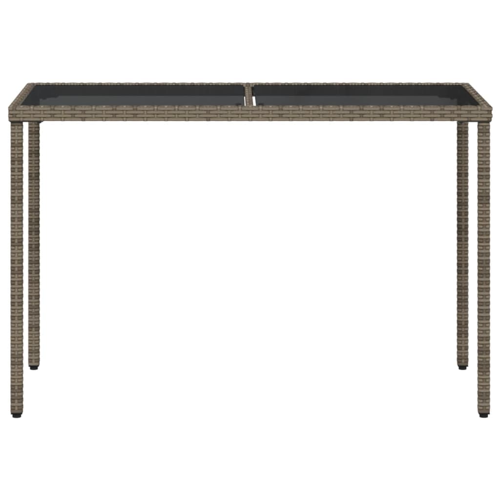 Mesa De Jardín Superficie De Vidrio Ratán Pe 115X54X74 Cm