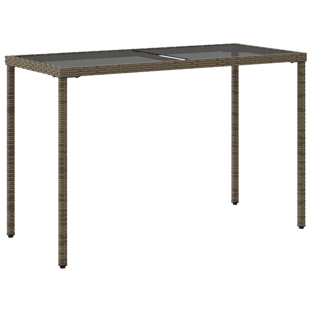 Mesa De Jardín Superficie De Vidrio Ratán Pe 115X54X74 Cm