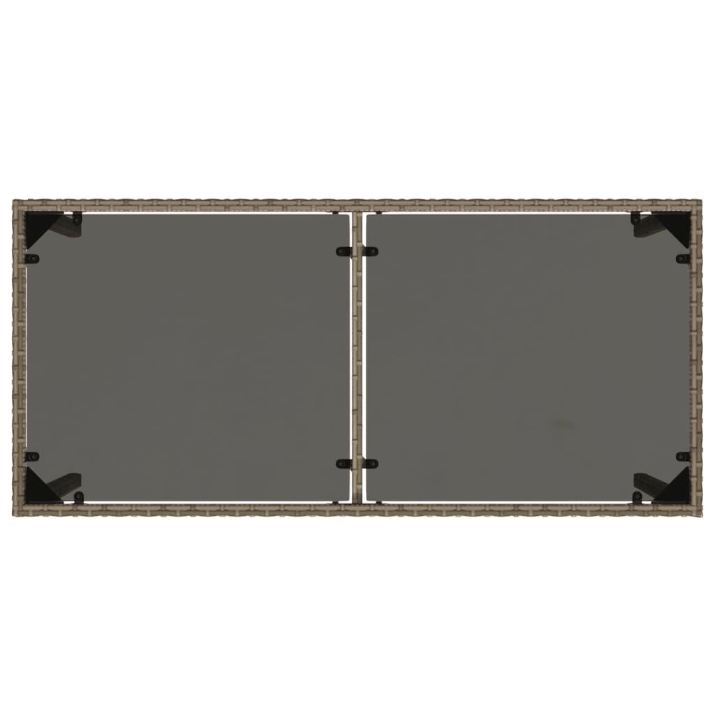 Mesa De Jardín Superficie De Vidrio Ratán Pe 115X54X74 Cm