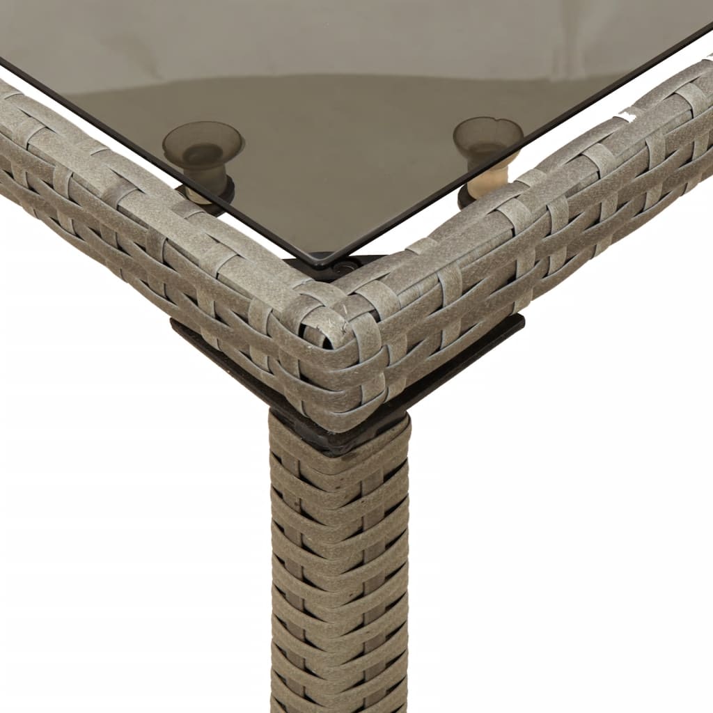 Mesa De Jardín Superficie De Vidrio Ratán Pe 115X54X74 Cm