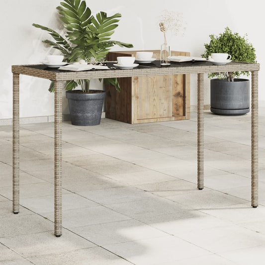 Mesa De Jardín Superficie De Vidrio Ratán Pe 115X54X74 Cm