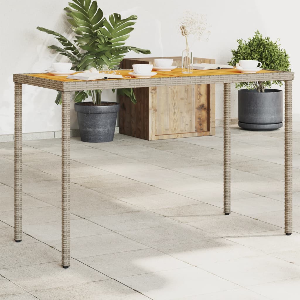 Mesa De Jardín Superficie De Vidrio Ratán Pe 115X54X74 Cm