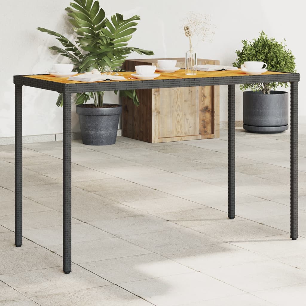Mesa De Jardín Superficie De Vidrio Ratán Pe 115X54X74 Cm