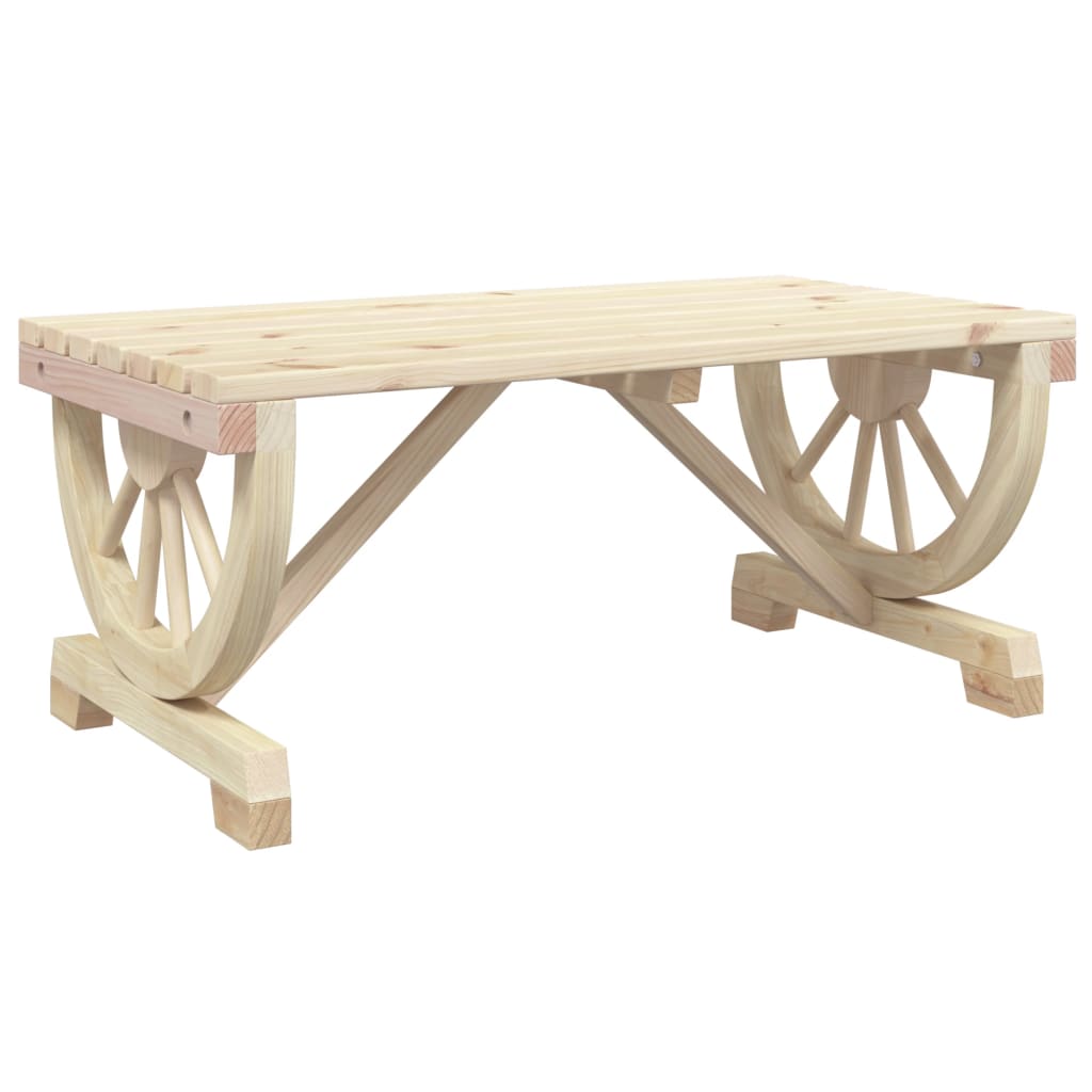 Mesa De Centro De Jardín Madera Maciza Abeto 90X50X40 Cm