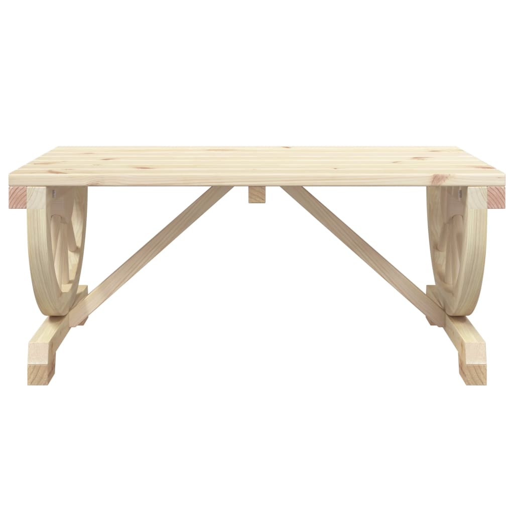Mesa De Centro De Jardín Madera Maciza Abeto 90X50X40 Cm
