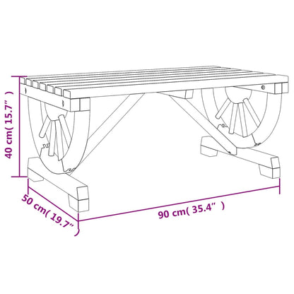 Mesa De Centro De Jardín Madera Maciza Abeto 90X50X40 Cm