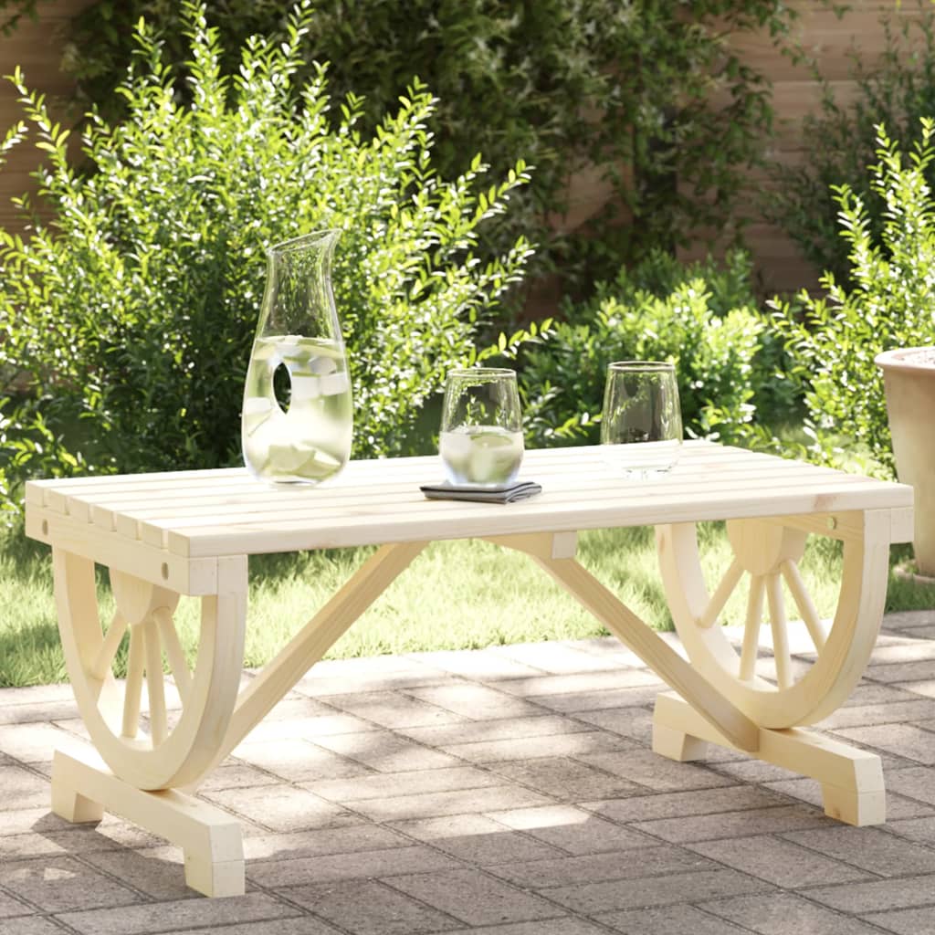 Mesa De Centro De Jardín Madera Maciza Abeto 90X50X40 Cm