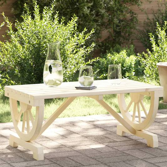 Mesa De Centro De Jardín Madera Maciza Abeto 90X50X40 Cm