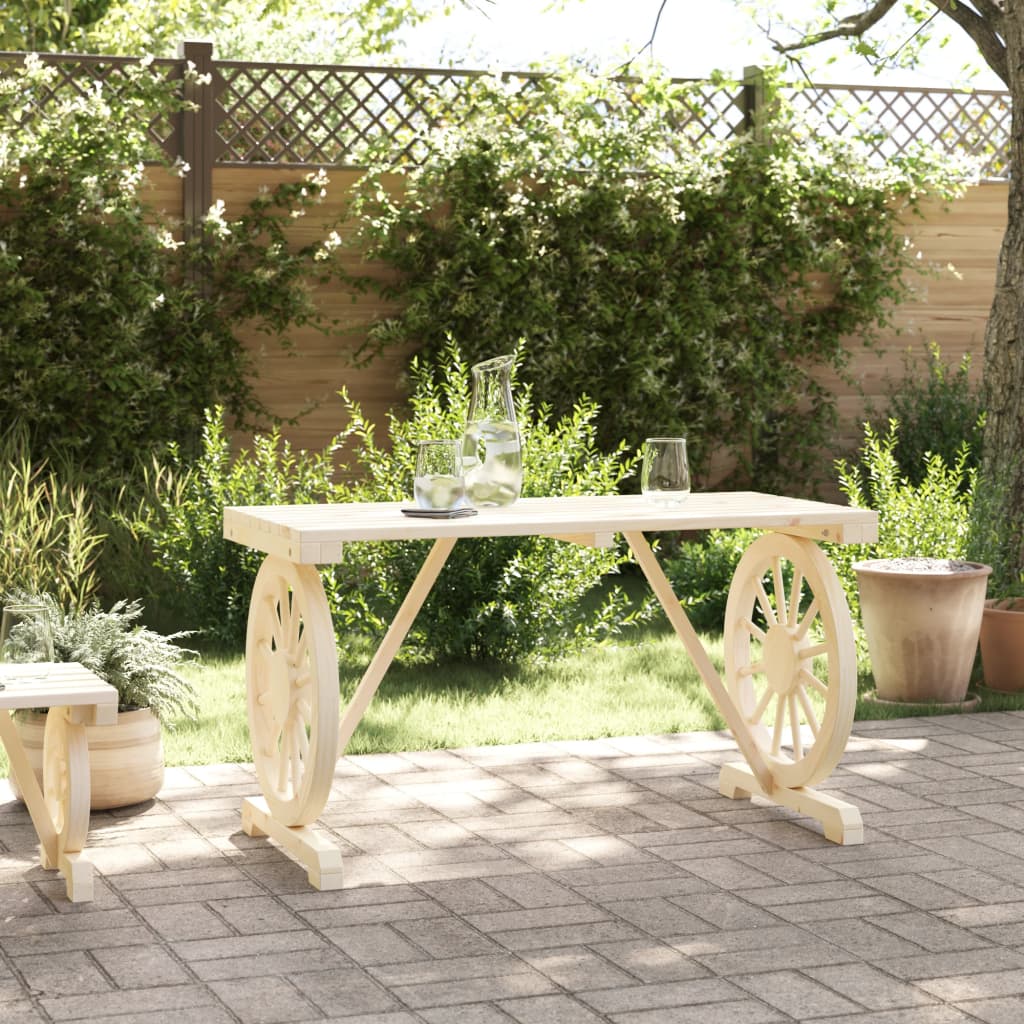 Mesa De Jardín Madera Maciza Abeto 115X55X65 Cm