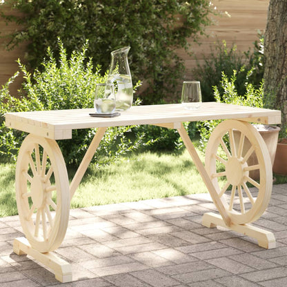 Mesa De Jardín Madera Maciza Abeto 115X55X65 Cm