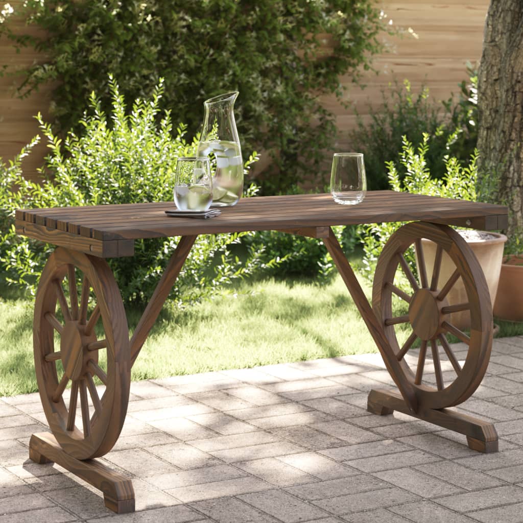 Mesa De Jardín Madera Maciza Abeto 115X55X65 Cm