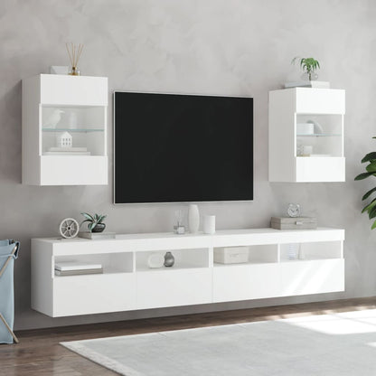 Mueble De Tv De Pared Con Luces Led 40X30X60,5 Cm