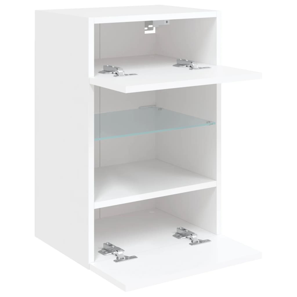 Mueble De Tv De Pared Con Luces Led 40X30X60,5 Cm