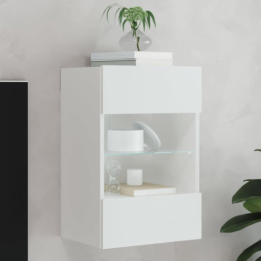 Mueble De Tv De Pared Con Luces Led 40X30X60,5 Cm