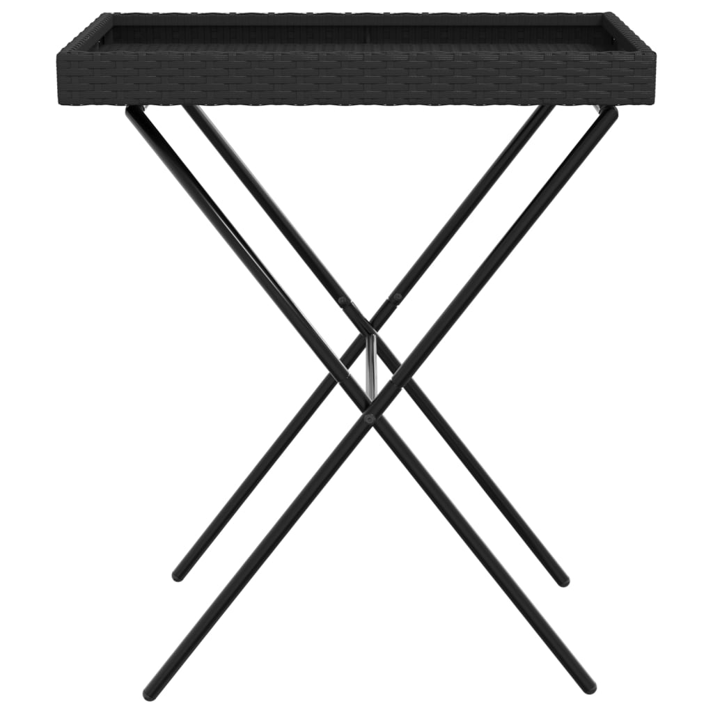 Mesa Con Bandeja Plegable Ratán Sintético 65X40X75 Cm