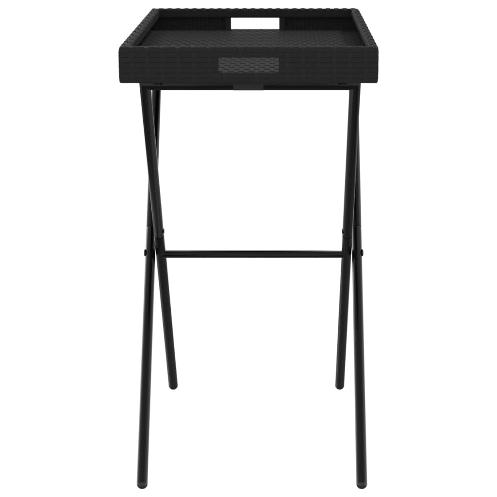 Mesa Con Bandeja Plegable Ratán Sintético 65X40X75 Cm