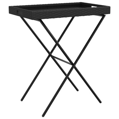 Mesa Con Bandeja Plegable Ratán Sintético 65X40X75 Cm