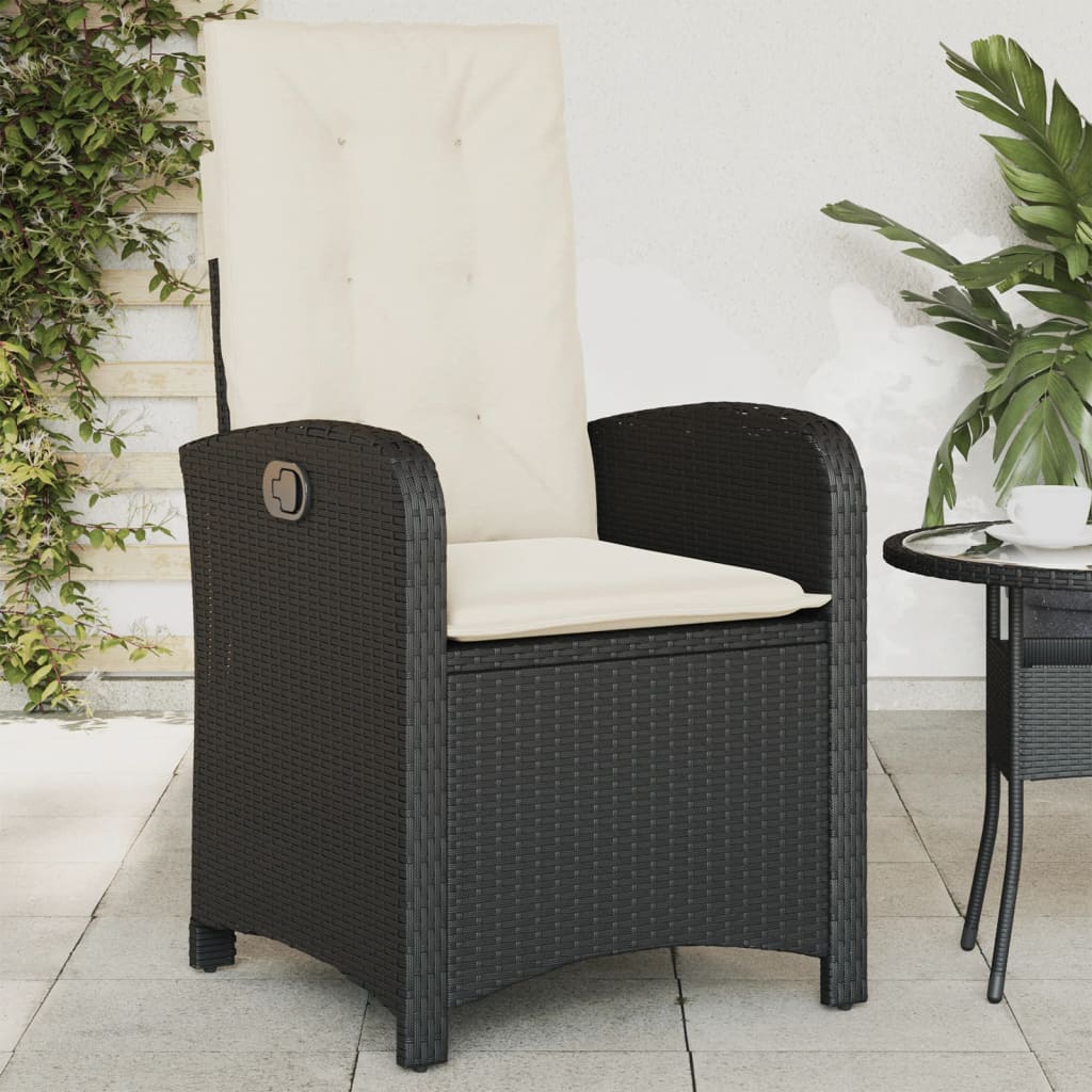 Silla De Jardín Reclinable Con Cojines Ratán Sintético