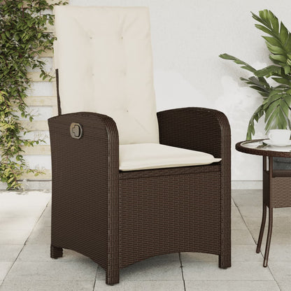 Silla De Jardín Reclinable Con Cojines Ratán Sintético