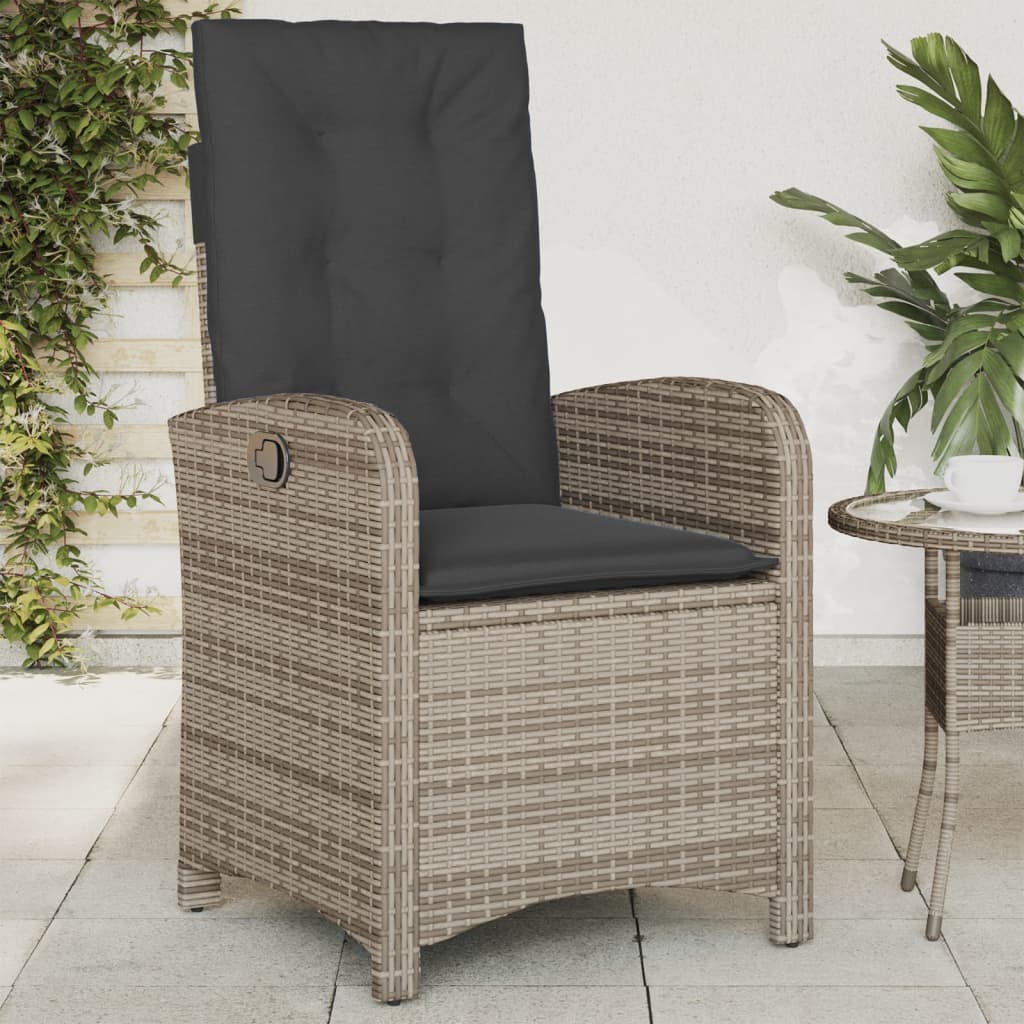 Silla De Jardín Reclinable Con Cojines Ratán Sintético