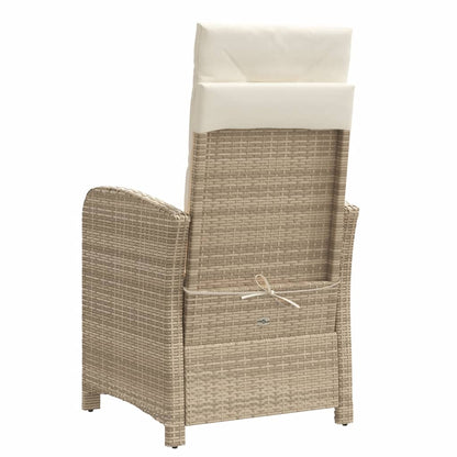 Silla De Jardín Reclinable Con Cojines Ratán Sintético
