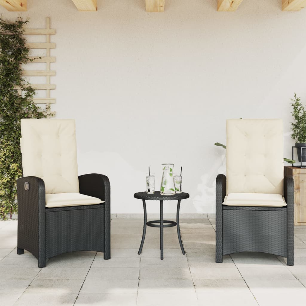 Silla De Jardín Reclinable Con Cojines Ratán Sintético