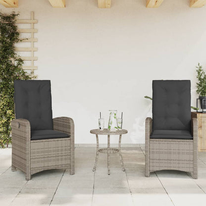 Silla De Jardín Reclinable Con Cojines Ratán Sintético