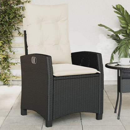 Silla De Jardín Reclinable Con Cojines Ratán Sintético
