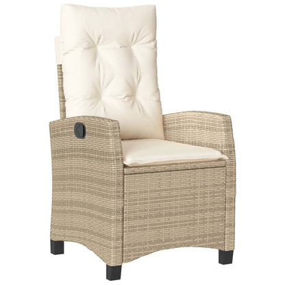Silla De Jardín Reclinable Con Cojines Ratán Sintético
