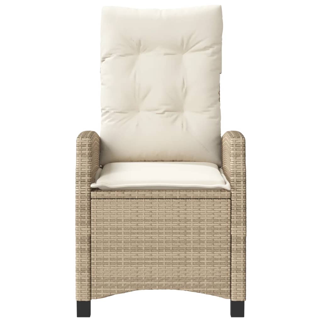 Silla De Jardín Reclinable Con Cojines Ratán Sintético