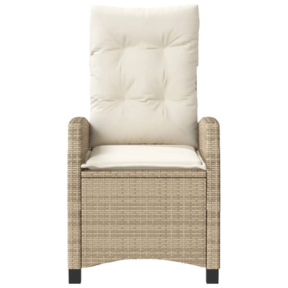 Silla De Jardín Reclinable Con Cojines Ratán Sintético