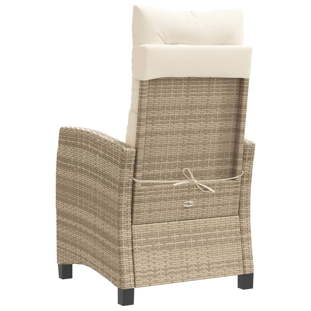 Silla De Jardín Reclinable Con Cojines Ratán Sintético
