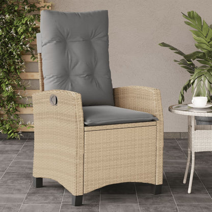 Silla De Jardín Reclinable Con Cojines Ratán Sintético