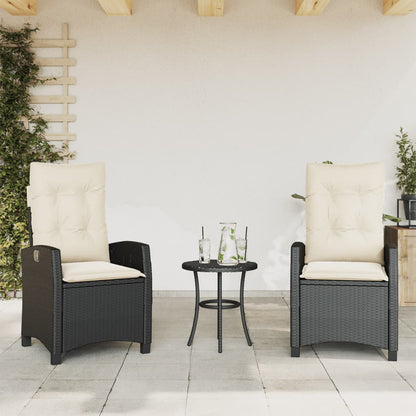 Silla De Jardín Reclinable Con Cojines Ratán Sintético