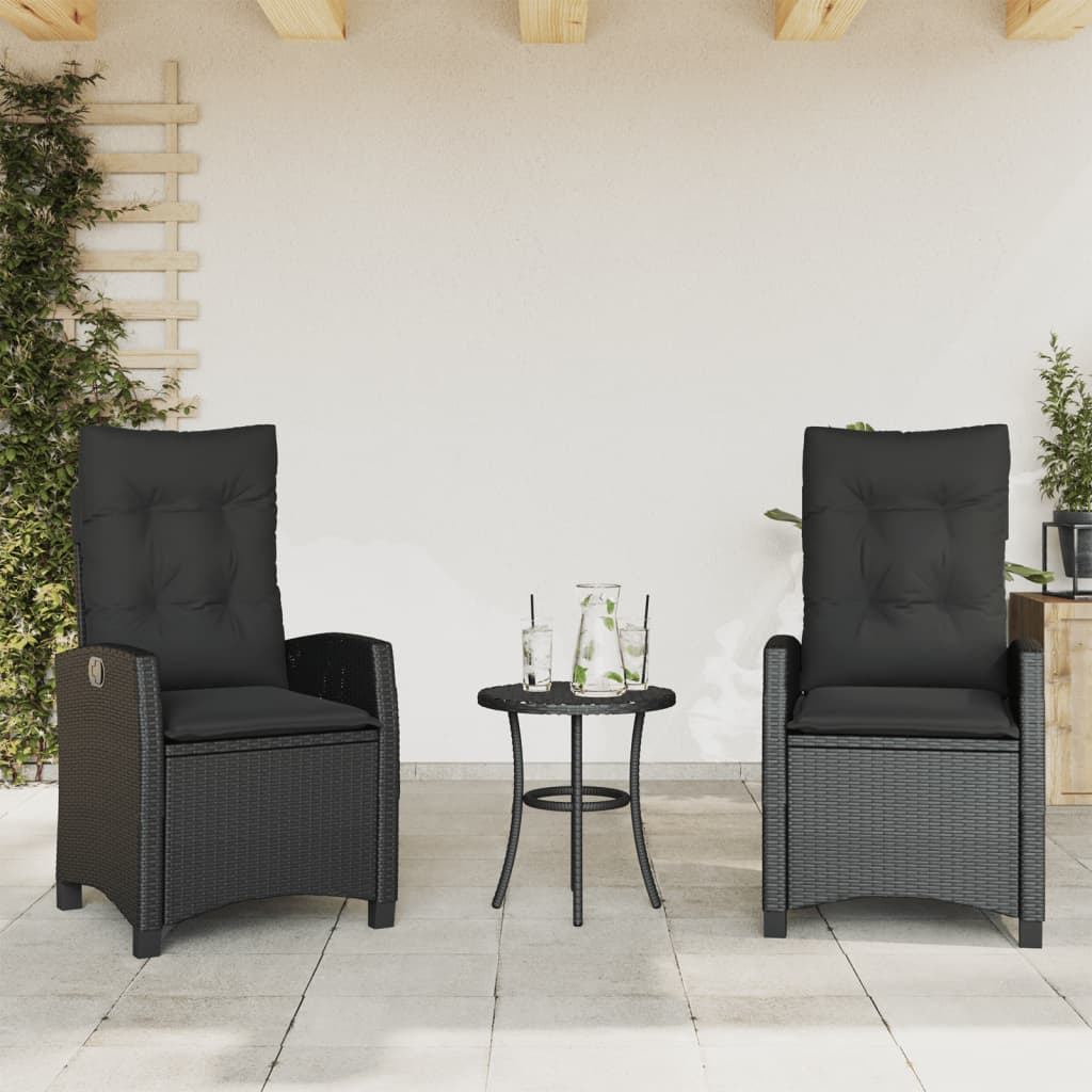 Silla De Jardín Reclinable Con Cojines Ratán Sintético