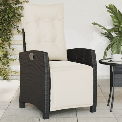 Silla De Jardín Reclinable Con Cojines Ratán Sintético