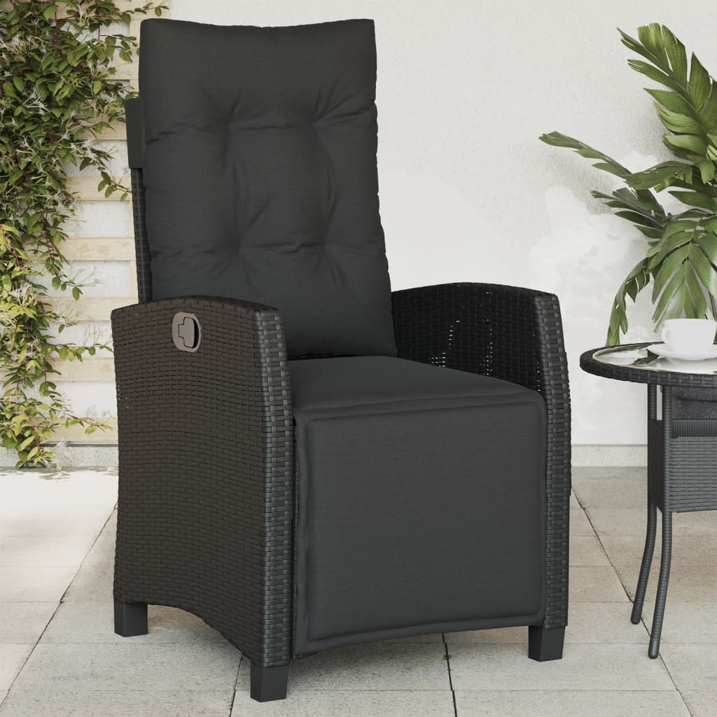 Silla De Jardín Reclinable Con Cojines Ratán Sintético